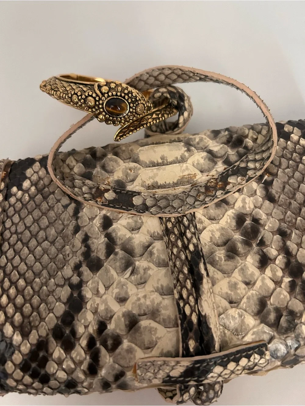 Roberto Cavalli Rare Python Clutch & Bracelet